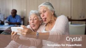  Presentation with senior smart home - PPT layouts having while taking selfie through smart background and a coral colored foreground