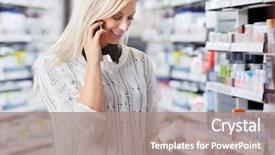  Presentation with medication - Beautiful slide deck featuring while talking on cell phone backdrop and a coral colored foreground