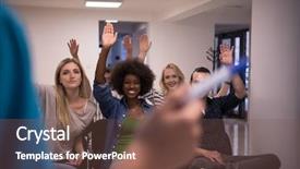  Presentation with compensation management hand marker - Presentation design consisting of while teaching lessons in school background and a tawny brown colored foreground