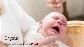  Presentation with baby crying - Theme enhanced with while the priest pours holy background and a lemonade colored foreground