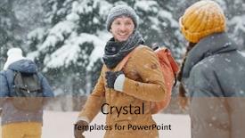  Presentation with hat - Slide deck featuring while they walking in line background and a  colored foreground