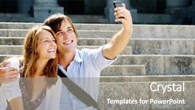  Presentation with take - Beautiful PPT layouts featuring while visiting a tourist attraction backdrop and a gray colored foreground