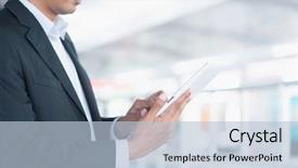  Presentation with train railway - Theme featuring while waiting train at railway background and a light blue colored foreground