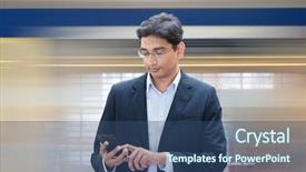  Presentation with train railway - Slides consisting of while waiting train at railway background and a ocean colored foreground