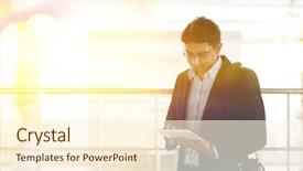  Presentation with asia indian war - Theme enhanced with while waiting train at railway background and a cream colored foreground