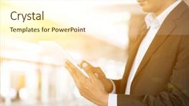  Presentation with train railway - PPT layouts with while waiting train at railway background and a cream colored foreground