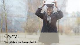  Presentation with rain city - PPT theme with briefcase from snow and rain background and a light gray colored foreground