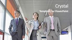  Presentation with train - Slide deck enhanced with while walking on train platform background and a gray colored foreground