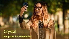  Presentation with cell - PPT theme with while walking through empty boulevard background and a tawny brown colored foreground