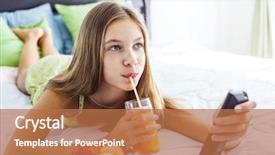  Presentation with evaluation of 5 years old boy - Colorful PPT theme enhanced with while watching tv in hotel backdrop and a coral colored foreground