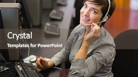  Presentation with brain computer interface head - Amazing presentation theme having while wearing a head set backdrop and a tawny brown colored foreground