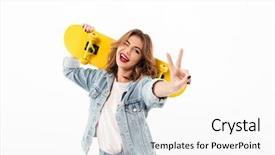  Presentation with denim - Theme with while winks and showing peace background and a white colored foreground