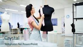  Presentation with statue of justice lady justice - Cool new presentation with while working alone in dressmaking backdrop and a  colored foreground