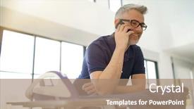  Presentation with ironing - Presentation theme enhanced with whilst ironing shirt at home background and a  colored foreground