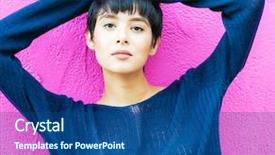  Presentation with events fashion show a - Slide deck featuring whimsical - beautiful fashion model stying short background and a ocean colored foreground