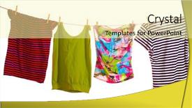  Presentation with hanging rope pictures white - Presentation theme consisting of whimsical - clothes hanging isolated on white background and a blonde colored foreground