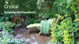  Presentation with vertical - Cool new slide deck with whimsical - comfortable lounge chair backdrop and a tawny brown colored foreground