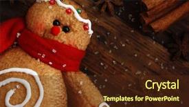  Presentation with gingerbread man - Audience pleasing PPT theme consisting of whimsical - gingerbread man ornament made backdrop and a tawny brown colored foreground