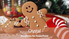  Presentation with christmas holiday gingerbread - Beautiful slides featuring whimsical - holiday still life of colorful backdrop and a coral colored foreground