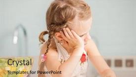  Presentation with child eat - Presentation design with whimsical - little girl refuses to eat background and a coral colored foreground