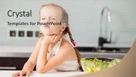  Presentation with child eat - Beautiful slide deck featuring whimsical - little girl refuses to eat backdrop and a light gray colored foreground