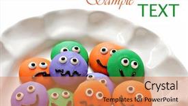  Presentation with white plate - Slide deck featuring whimsical - plate of colorful little homemade background and a coral colored foreground