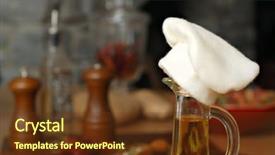  Presentation with cooking oil - Beautiful PPT theme featuring whimsical still life of oil backdrop and a tawny brown colored foreground