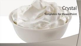  Presentation with white milk - Presentation theme with milk cream - bowl of white yoghurt background and a lemonade colored foreground