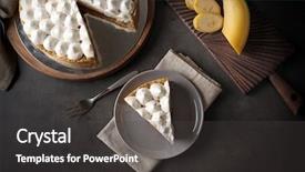  Presentation with banana cake - Amazing theme having delicious banana cake on table backdrop and a dark gray colored foreground