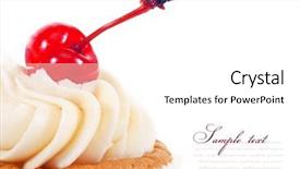  Presentation with cake - Audience pleasing presentation consisting of cherry pie cup - delicious cake isolated on white backdrop and a white colored foreground