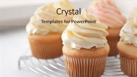 Presentation with cupcakes - Beautiful PPT layouts featuring decoration swirl - tasty cupcakes on cooling rack backdrop and a lemonade colored foreground
