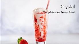  Presentation with milkshake - Audience pleasing slide deck consisting of whipped cream and berry syrup backdrop and a sky blue colored foreground