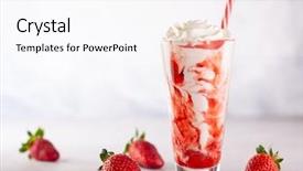  Presentation with milkshake - Slide deck having whipped cream and berry syrup background and a pink colored foreground