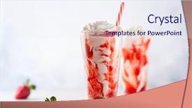  Presentation with milkshake - Colorful presentation theme enhanced with whipped cream and berry syrup backdrop and a sky blue colored foreground