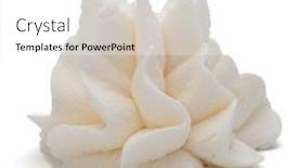  Presentation with cream - Presentation with whipped-cream-swirl-isolated background and a white colored foreground