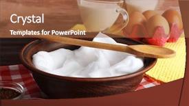 Presentation with cream - Amazing PPT layouts having whipped egg whites and other backdrop and a red colored foreground