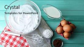  Presentation with egg - Presentation theme enhanced with whipped egg whites for cream background and a arctic colored foreground