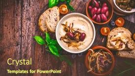  Presentation with feta cheese - Presentation having whipped-feta-cheese-dip background and a  colored foreground