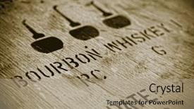  Presentation with whiskey - Colorful PPT theme enhanced with whiskey - bourbon barrel backdrop and a coral colored foreground