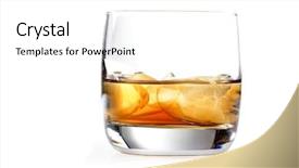  Presentation with whisky - PPT theme having whiskey - close-up of glass with whisky background and a white colored foreground
