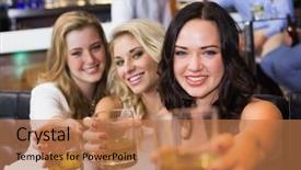  Presentation with friends - PPT layouts consisting of whiskey - pretty friends having a drink background and a coral colored foreground