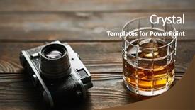  Presentation with old map aged world vintage - Beautiful PPT theme featuring whiskey and vintage old 35mm backdrop and a gray colored foreground