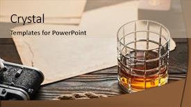  Presentation with old map - PPT theme with whiskey and vintage old 35mm background and a lemonade colored foreground