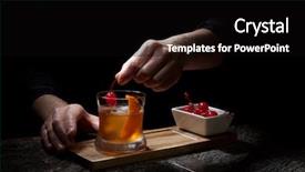  Presentation with bartender - PPT layouts featuring whiskey based cocktail - closeup background and a black colored foreground