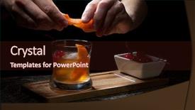  Presentation with cocktail bar - Cool new slides with whiskey cocktail on bar counter backdrop and a wine colored foreground