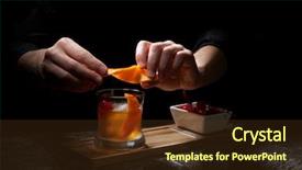  Presentation with cocktail bar - Slide set with whiskey cocktail on bar counter background and a tawny brown colored foreground