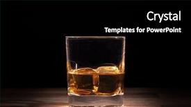  Presentation with whiskey - PPT theme enhanced with whiskey drink on wooden table background and a black colored foreground
