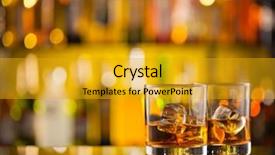  Presentation with whiskey - Cool new theme with whiskey drinks on bar counter backdrop and a gold colored foreground