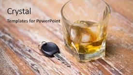  Presentation with drunk driving - Presentation theme with whiskey glass and car key background and a lemonade colored foreground