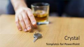  Presentation with alcohol abuse - PPT theme having whiskey glass taking car key background and a coral colored foreground